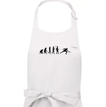 Kuchyňská zástěra Evoluce stolní tenis - Dámská zástěra na vaření - Univerzální velikost ( Bílá )