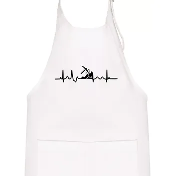 Kuchyňská zástěra Ekg horník - Dětská zástěra na vaření - Univerzální velikost ( Bílá )