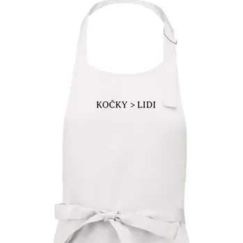 Kuchyňská zástěra Kočky > Lidi - Pánská zástěra na vaření - Univerzální velikost ( Bílá )