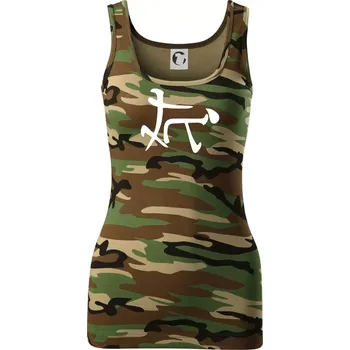 Dámské tričko Čínský symbol - soulož - Dámské Maskáčové tílko - XS ( Hnědý maskáč )