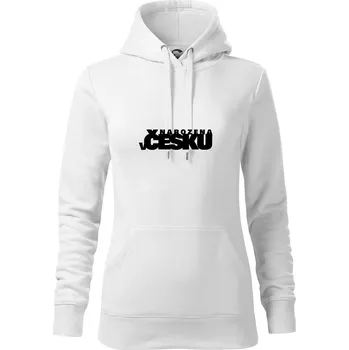 Dámská mikina Nápis - Narozena v Česku - Mikina dámská Cape s kapucí - XL ( Bílá )