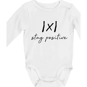 Absolutní hodnota - stay positive - Body kojenecké s dlouhým rukávem - Dlouhý r. do 3 měs ( Bílá )