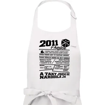 Kuchyňská zástěra 2011 v kostce - Dámská zástěra na vaření - Univerzální velikost ( Bílá )