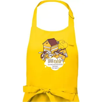 Kuchyňská zástěra Včela - 1000 květů - Dámská zástěra na vaření - Univerzální velikost ( Žlutá )
