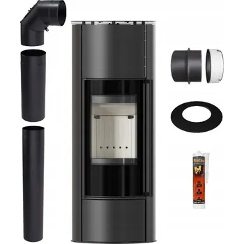 Krbová kamna KAMNA VOLNĚ STOJÍCÍ OCELOVÁ KOZA ERIK W VYSOKÁ 5,5 kW EKOPROJEKTOVÁ SADA