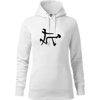 Dámská mikina Čínský symbol - soulož - Mikina dámská Cape s kapucí - XS ( Bílá )