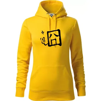 Dámská mikina Čínský symbol - smutný - Mikina dámská Cape s kapucí - S ( Žlutá )