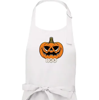 Kuchyňská zástěra Halloween dýně - Dámská zástěra na vaření - Univerzální velikost ( Bílá )