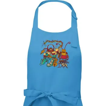Kuchyňská zástěra Muzikanti vyhrávají (Pecka Design) - Pánská zástěra na vaření - Univerzální velikost ( Světlý tyrkys )