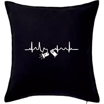 Polštář Ekg osvětlovač - spoty - Polštář 50x50 - 50x50 - Pouze potah ( Černá )