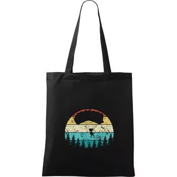 Nákupní taška Paragliding vintage - Taška bavlněná - 42 x 38 cm ( Černá )