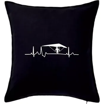 Polštář EKG rogalo - Polštář 50x50 - 50x50 - Pouze potah ( Černá )