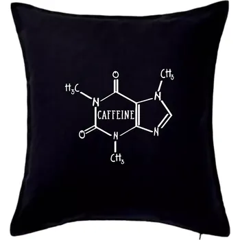 Polštář Caffeine molekuly - Polštář 50x50 - 50x50 - Pouze potah ( Černá )