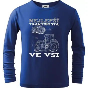 Chlapecké tričko Nejlepší traktorista ve vsi - Triko dětské Long Sleeve - 122 cm/6 let ( Královská modrá )