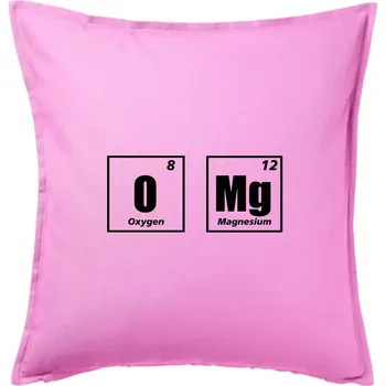Polštář Tabulka OMG O MG - Polštář 50x50 - 50x50 - Pouze potah ( Růžová )