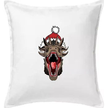 Polštář Vánoční drak (Pecka design) - Polštář 50x50 - 50x50 - Pouze potah ( Bílá )