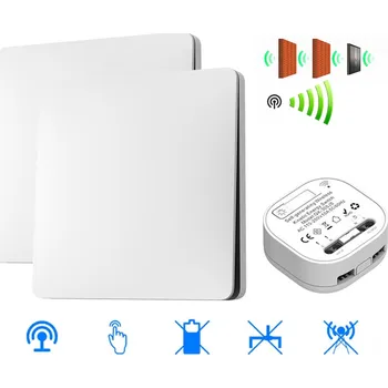 vypínač Bezdrátový vypínač na zeď bez baterií s přijímačem