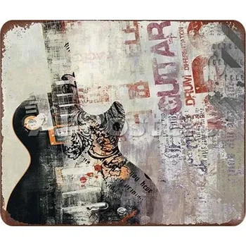 Obraz Plechová cedule Kytara