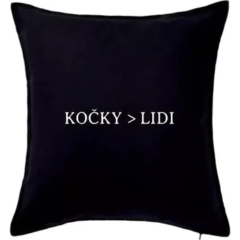 Polštář Kočky > Lidi - Polštář 50x50 - 50x50 - Pouze potah ( Černá )