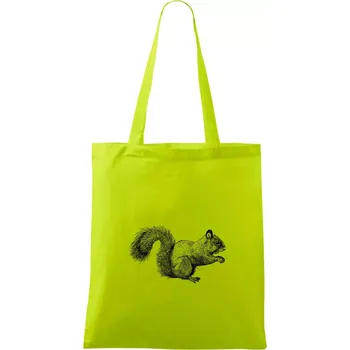 Veverka kresba - Taška bavlněná - 42 x 38 cm ( Limetková )