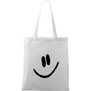 Emoji bez obrysu - usměv - Taška bavlněná - 42 x 38 cm ( Bílá )