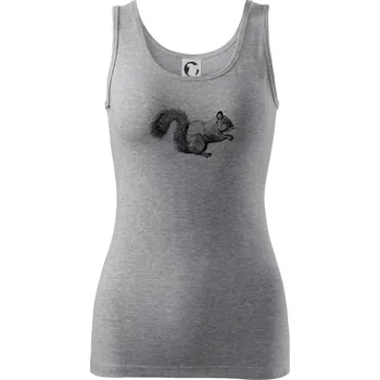 Dámské tričko Veverka kresba - Dámské tílko - 2XL ( Tmavě šedý melír )