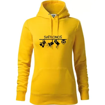 Dámská mikina Osvětlovač - světlonoš - Mikina dámská Cape s kapucí - XS ( Žlutá )