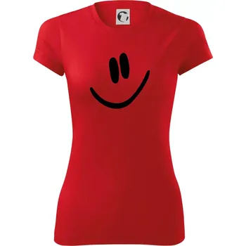 Dámské tričko Emoji bez obrysu - usměv - Dámské Fantasy sportovní (dresovina) - 2XL ( Červená )