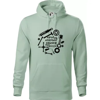 Pánská mikina Automechanik - Když to neopraví soused - Mikina pánská Cape s kapucí - S ( Sage )