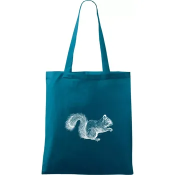Veverka kresba - Taška bavlněná - 42 x 38 cm ( Petrolejová )