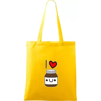 Nákupní taška I love nugeta - Taška bavlněná - 42 x 38 cm ( Žlutá )