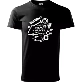 Pánské tričko Automechanik - Když to neopraví brácha - Triko extra velké (5-8XL) - 8XL ( Černá )