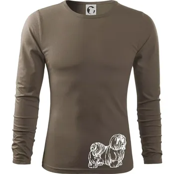 Pánské tričko Shih-tzu - chlupatý - Triko s dlouhým rukávem FIT-T long sleeve - M ( Army )