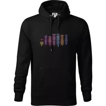 Pánská mikina Vyjmenovaná slova - tahák - Mikina pánská Cape s kapucí - 5XL ( Černá )