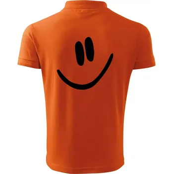 Pánská košile Emoji bez obrysu - usměv - Polokošile pánská Pique Polo 203 - 5XL ( Oranžová )