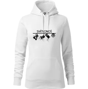 Dámská mikina Osvětlovač - světlonoš - Mikina dámská Cape s kapucí - M ( Bílá )