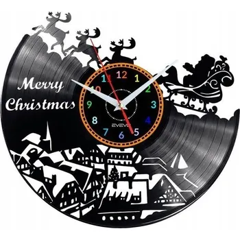 Hodiny SVATÝ MIKULÁŠ SANTA CLAUS NÁSTĚNNÉ HODINY DEKORATIVNÍ MODERNÍ VINYLOVÁ DESKA