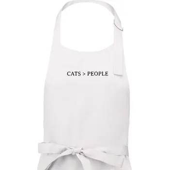Kuchyňská zástěra Cats > people - Dámská zástěra na vaření - Univerzální velikost ( Bílá )