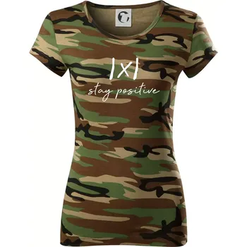 Dámské oblečení Absolutní hodnota - stay positive - Dámské maskáčové triko - XS ( Hnědý maskáč )