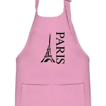 Kuchyňská zástěra Paris nápis Eiffelovka na výšku - Dětská zástěra na vaření - Univerzální velikost ( Růžová )