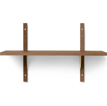 Úložný box Ferm Living, Police Sector jednoduchá tmavý dub s mosazným upevněním 54 cm - Formadore