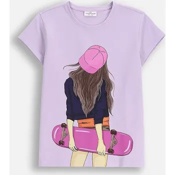 Dětské tričko Coccodrillo fialová barva, EVERYDAY GIRL A ZC5143224VGA 04X, vel. 128