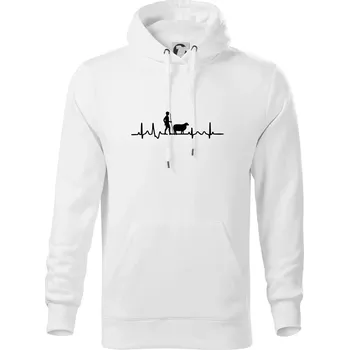 Pánská mikina Ekg pastevec ovcí - Mikina pánská Cape s kapucí - 4XL ( Bílá )