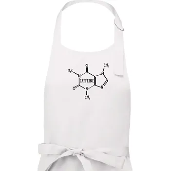 Kuchyňská zástěra Caffeine molekuly - Dámská zástěra na vaření - Univerzální velikost ( Bílá )