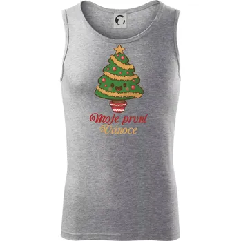 Moje první Vánoce stromek - Tílko pánské Core - 2XL ( Tmavě šedý melír )