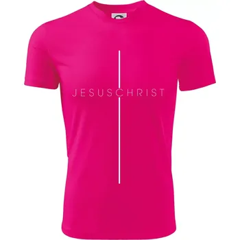 JesusChrist nápis v kříži - Dětské triko sportovní (dresovina) - 158 cm/12 let ( Neon Pink )