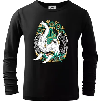 Chlapecké tričko Sloník pro štěstí (Pecka Design) - Triko dětské Long Sleeve - 146 cm/10 let ( Černá )