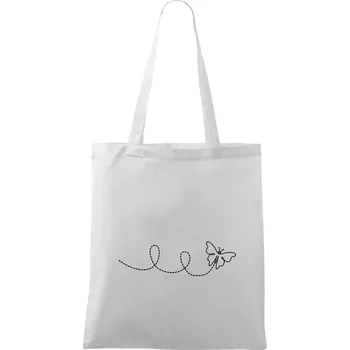 Nákupní taška Dráha letu motýla - smyčka - Taška bavlněná - 42 x 38 cm ( Bílá )