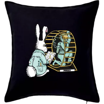 Polštář Pokusy na lidech (Pecka Design) - Polštář 50x50 - 50x50 - Pouze potah ( Černá )