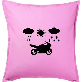 Polštář Motorkář za každého počasí - silnice - Polštář 50x50 - 50x50 - Pouze potah ( Růžová )